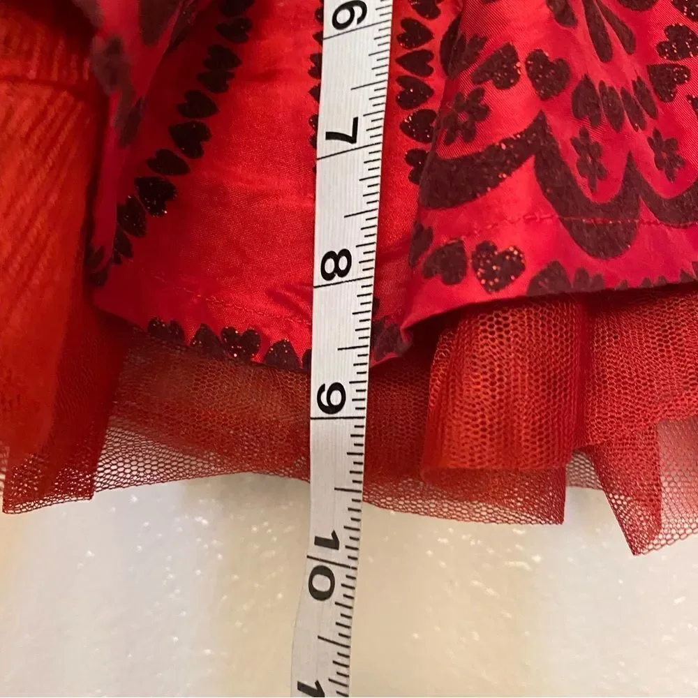 The Childrens Place burgundy velvet burnout red tulle skirt toddler baby 12mo